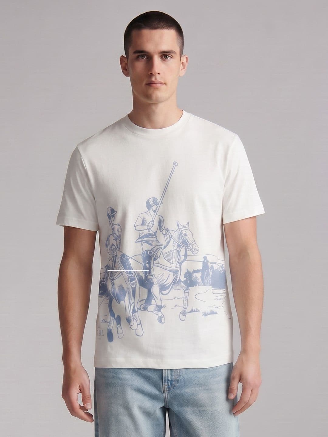 U.S. Polo Assn. Denim Co. Graphic Printed Pure Cotton T-shirt - view 1