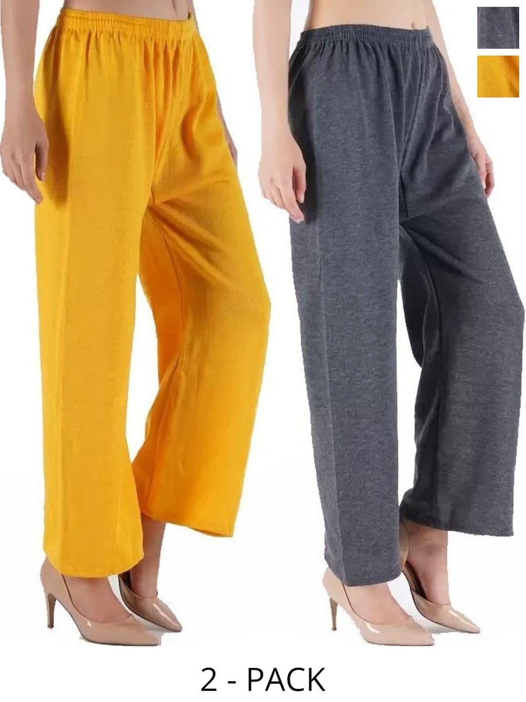 PINOVO Pack Of 2 Wool Mid-Rise Palazzos - view 1