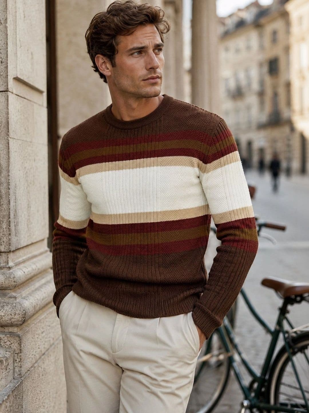 Moda Rapido Men Striped Woollen Pullover - view 1