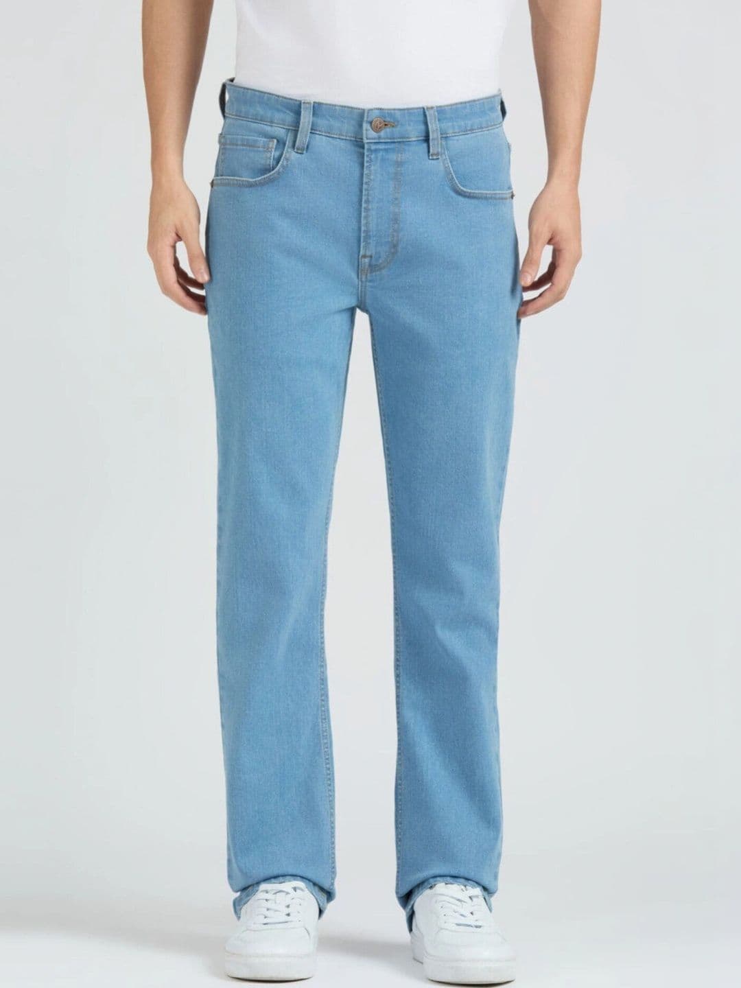 LEVORCE Men Relaxed Fit Mid-Rise Stretchable Jeans - view 1