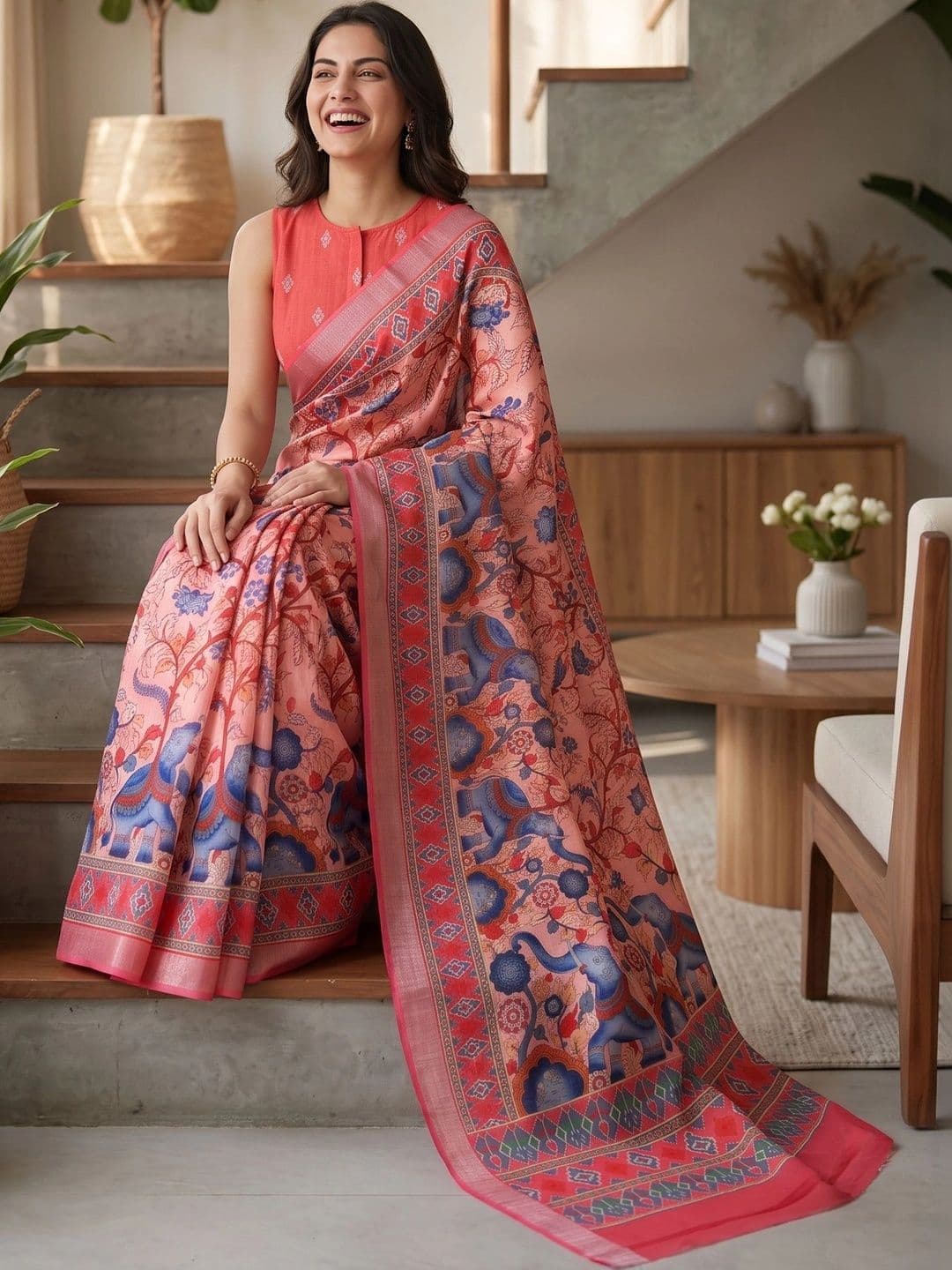 SZN Ethnic Motifs Zari Khadi Saree - view 1