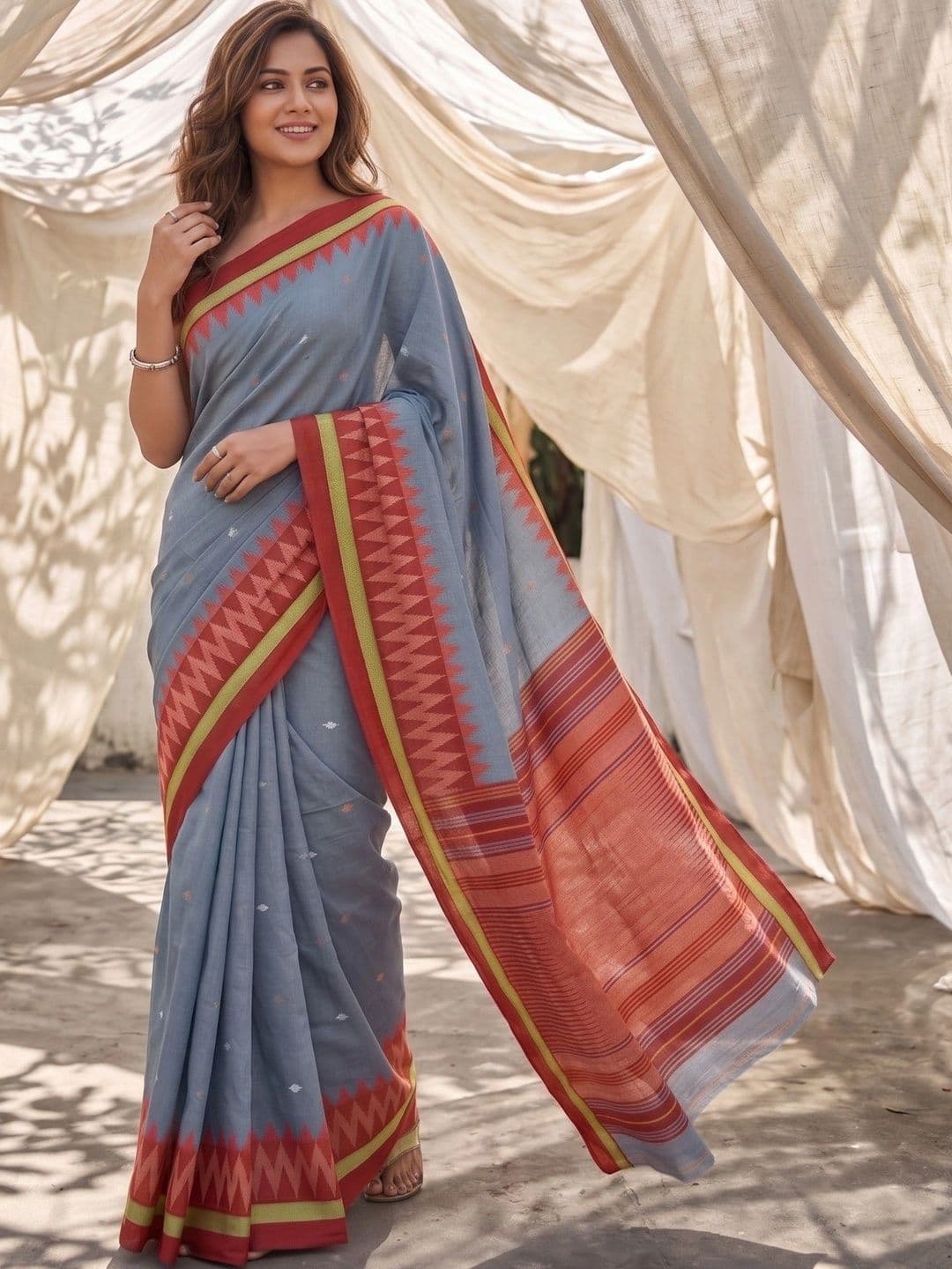 MIWA Silk Blend Designer Ikat Saree - view 1
