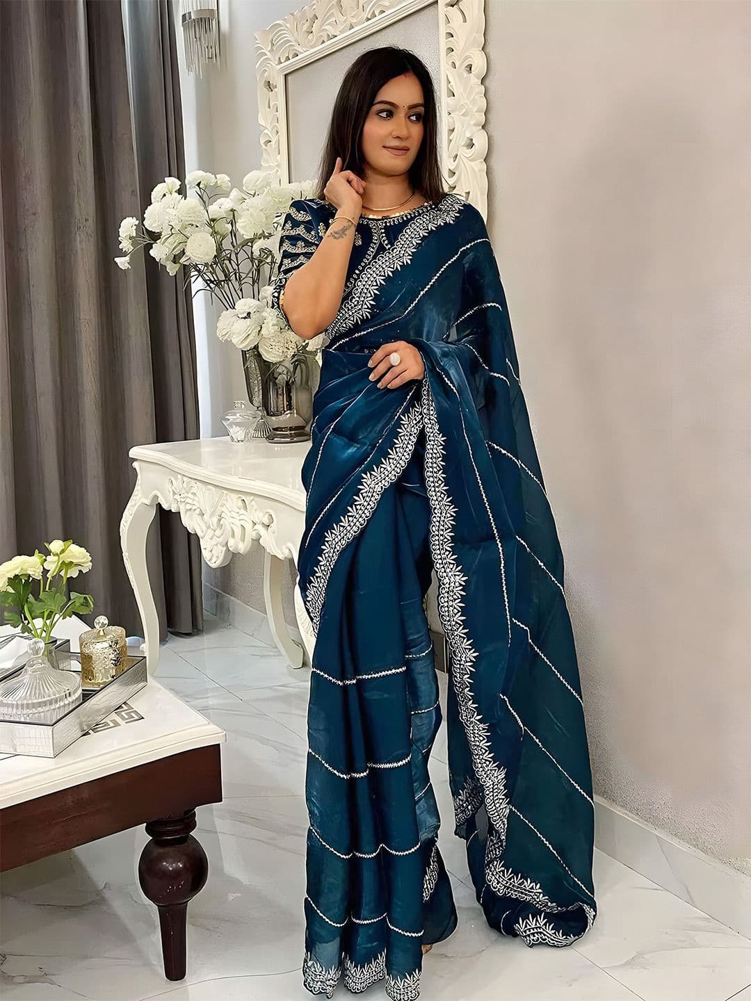 Anouk Women Embellished Embroidered Saree - view 1