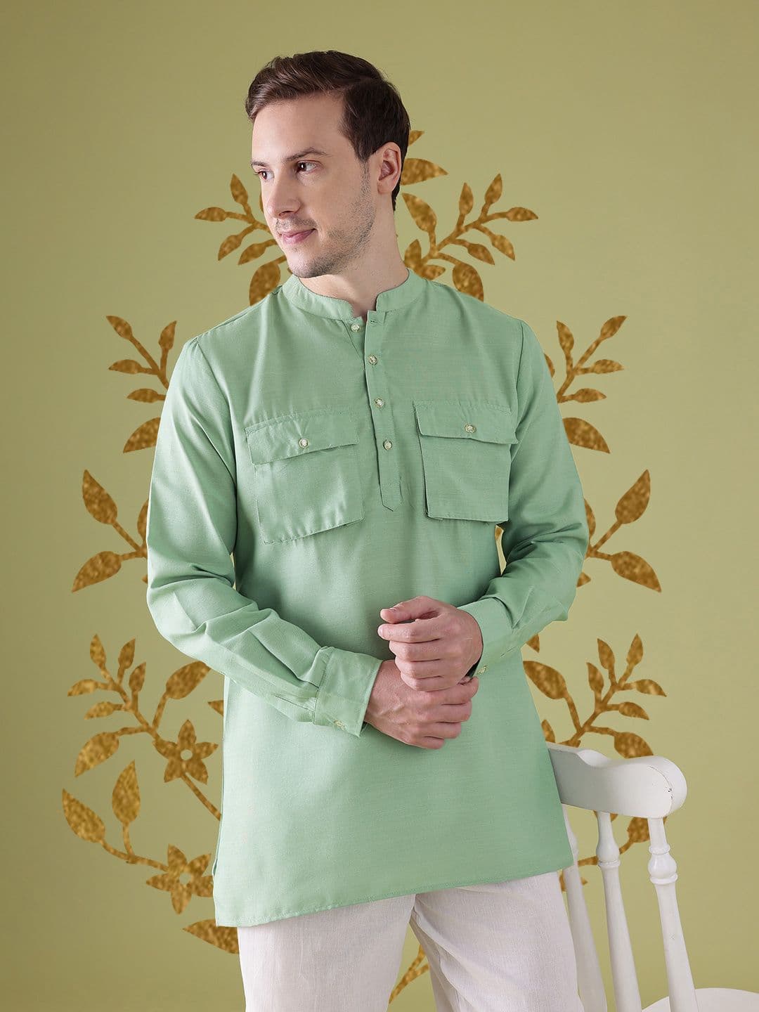 Anouk Mandarin Collar Pocket Detail Republic Day Republic Day Kurta - view 1