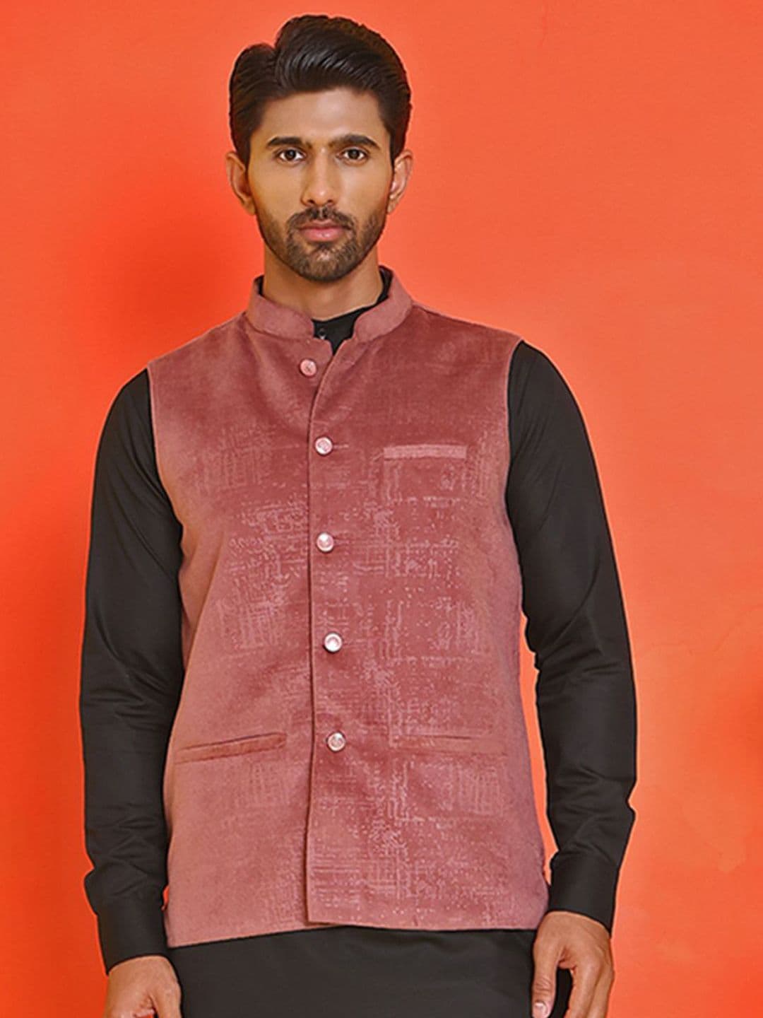 Anouk Printed Kurta With Pyjama & Nehru Jacket - view 1