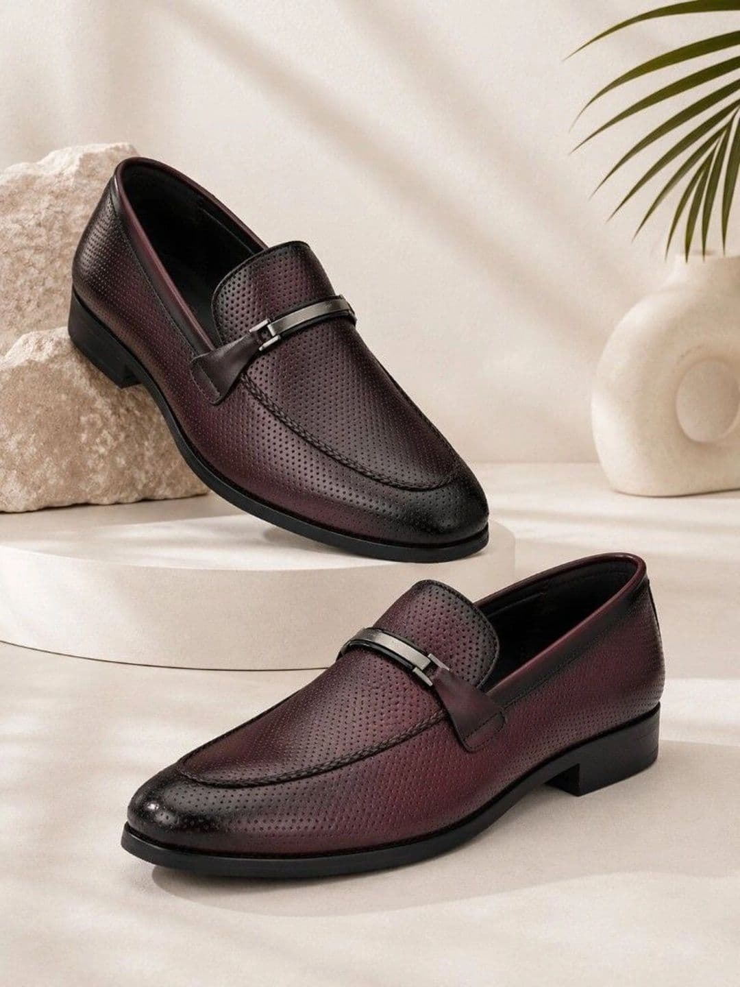 House of Pataudi Men Perforations Loafers - view 1