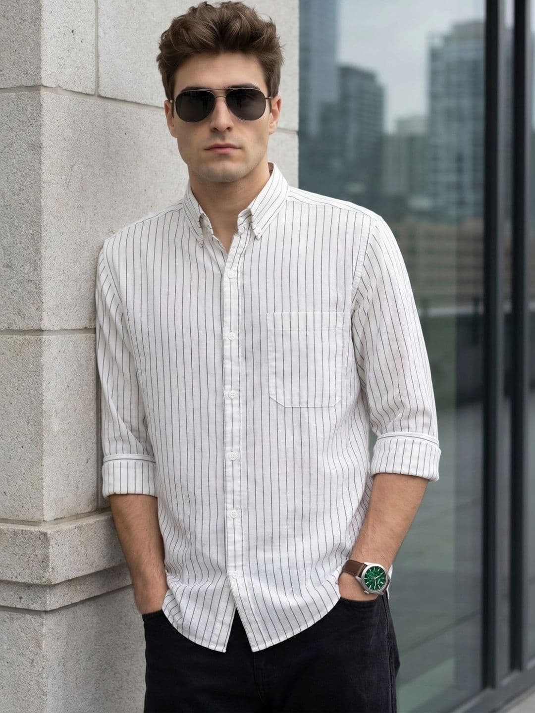 Kuons Avenue Men Classic Striped Casual Shirt - view 1