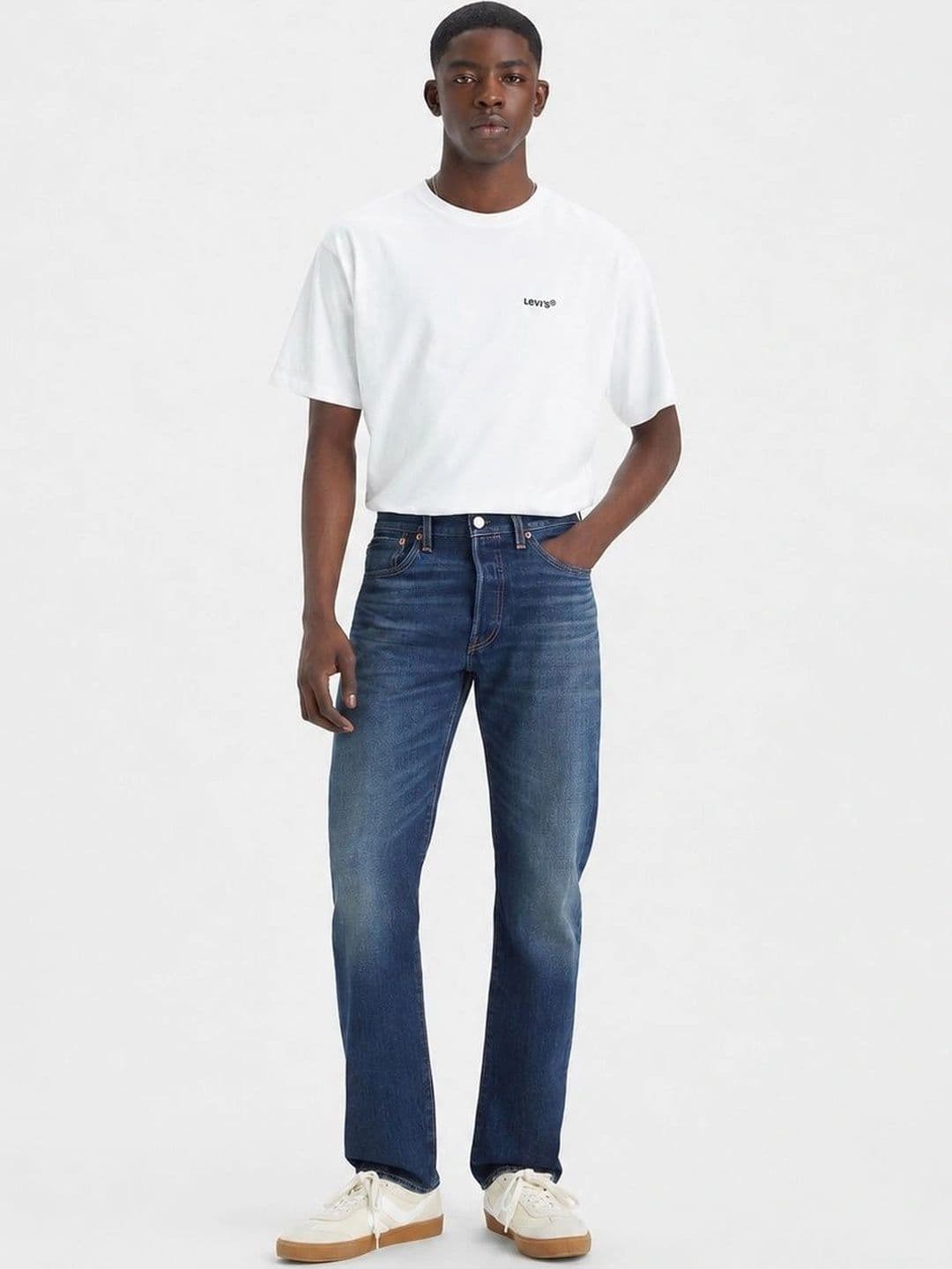 YAMEETFIT Men Jean Straight Fit Mid-Rise Low Distress Jeans - view 1