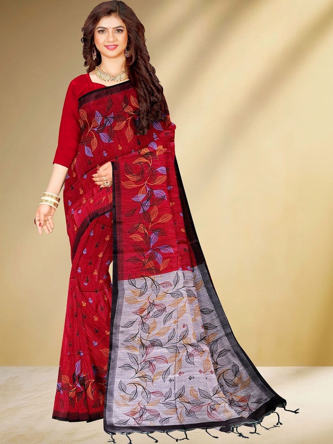 SHREE HARI HANDLOOM SAREE Floral Pure Cotton Sambalpuri Saree - view 1
