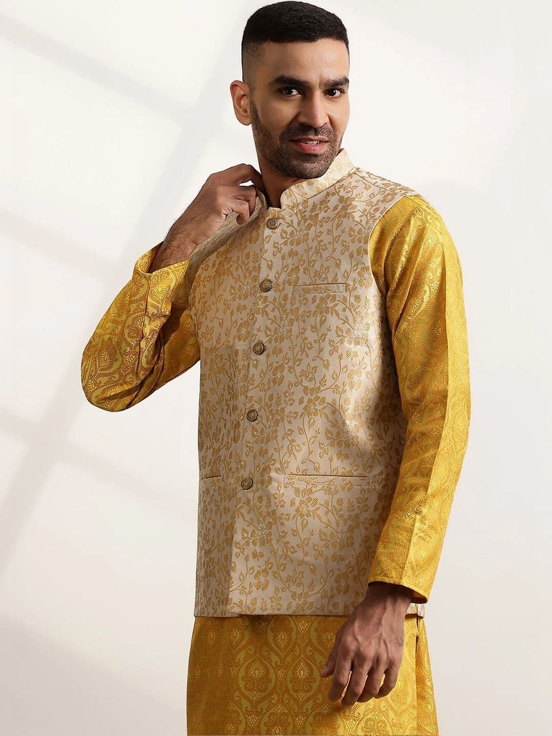 Anouk Woven Design Brocade Nehru Jackets - view 1