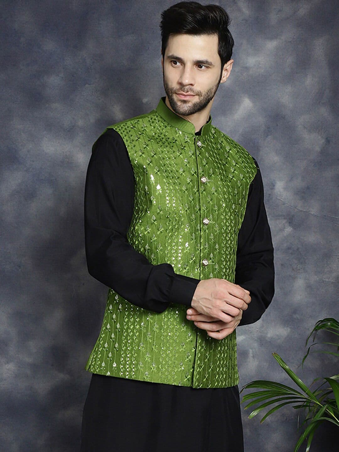 Anouk Embroidered Sequinned Nehru Jacket - view 1
