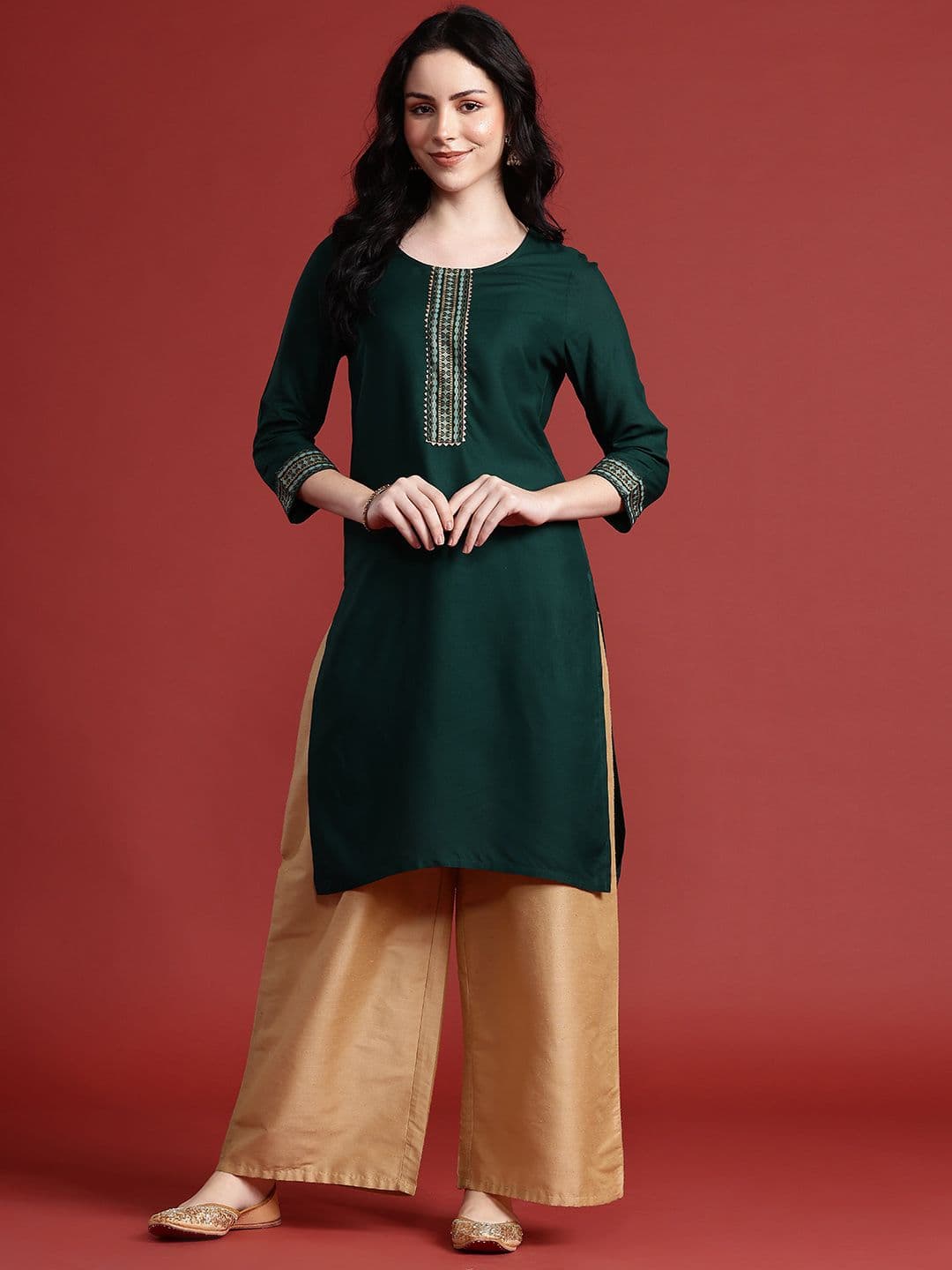 Anouk Printed Gotta Patti Kurta - view 1