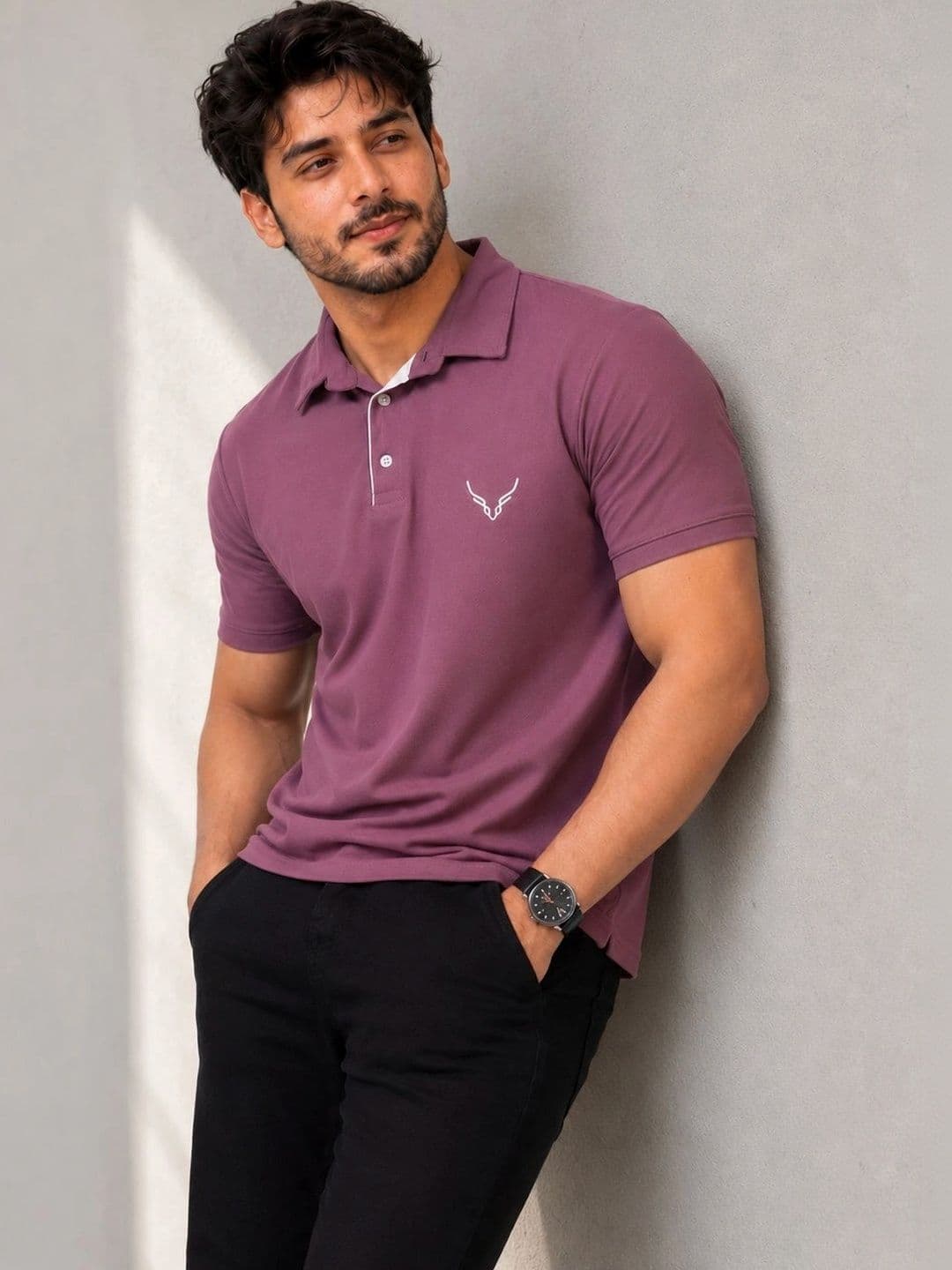 AVRIE Men Brand Logo Polo Collar T-shirt - view 1