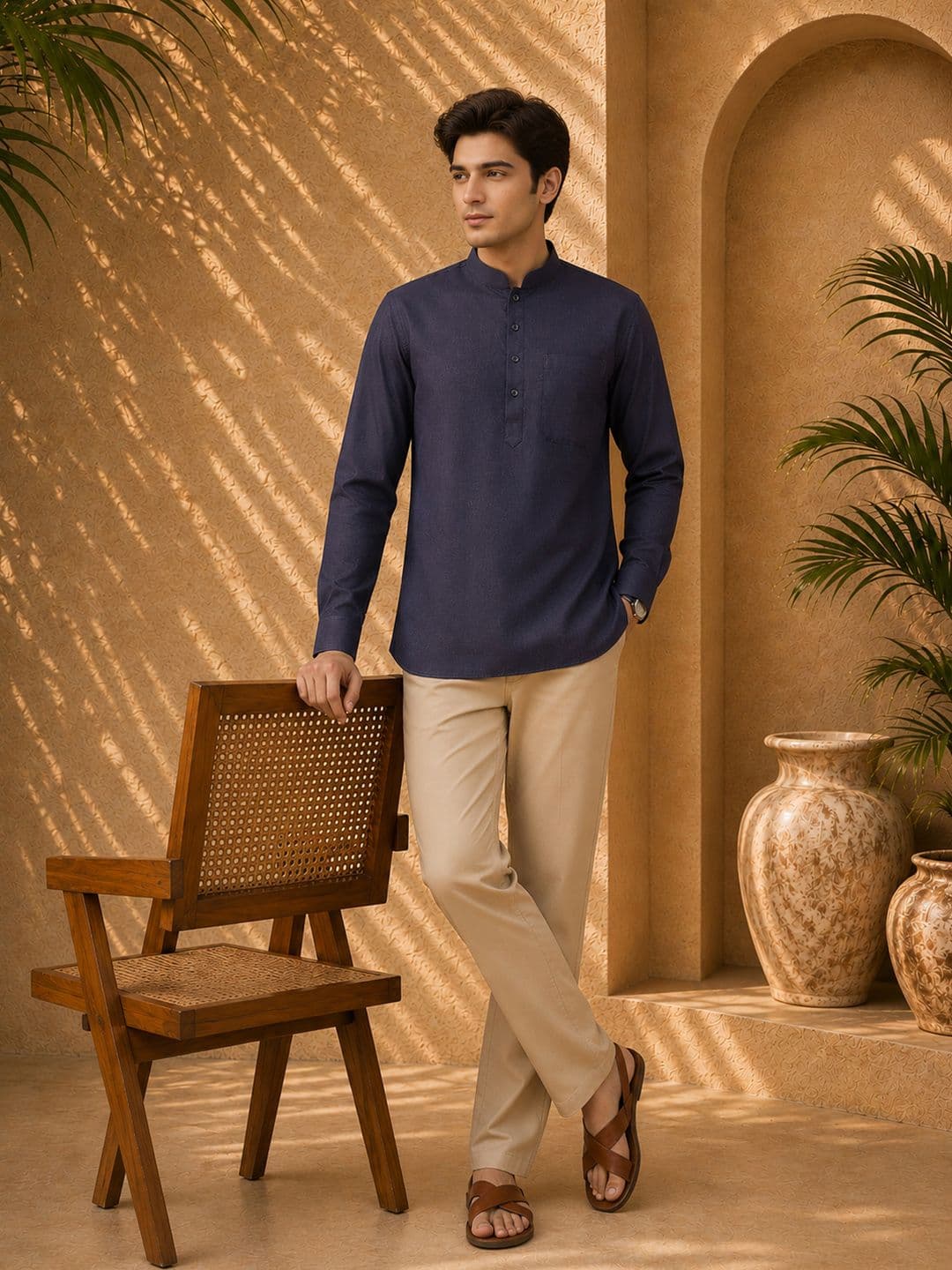 Anouk Mirage Mandarin Collar Straight Kurta - view 1