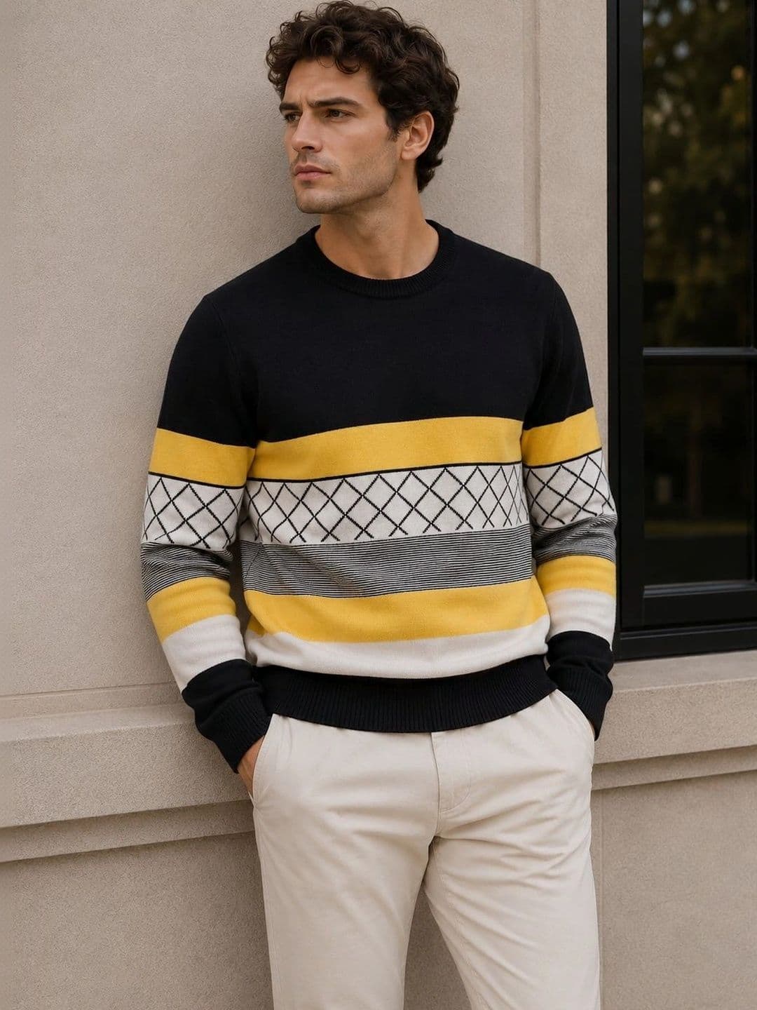 Moda Rapido Men Colourblocked Woollen Pullover - view 1