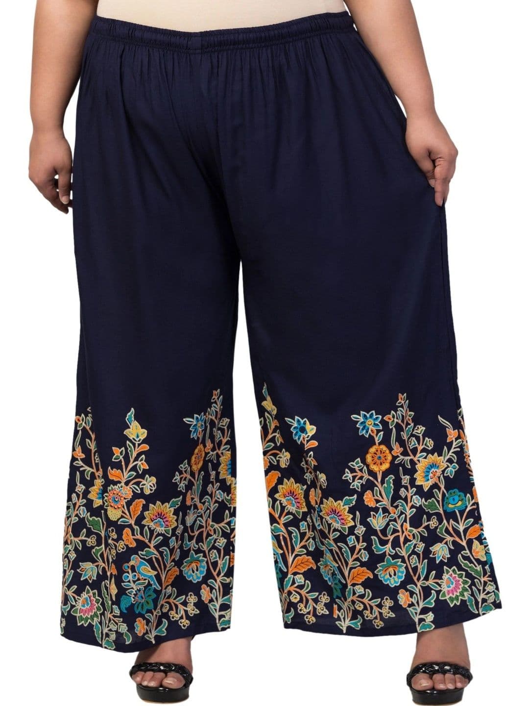 AF FASHION HUB Women Floral Printed Knitted Ethnic Palazzos - view 1