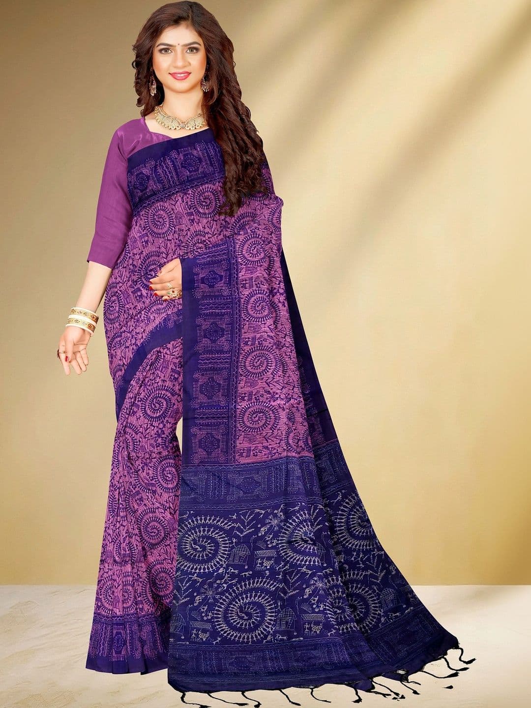 SHREE HARI HANDLOOM SAREE Warli Pure Cotton Sambalpuri Saree - view 1