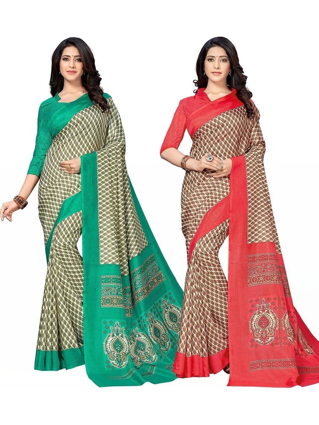 Novus Knitting Satin Saree - view 1