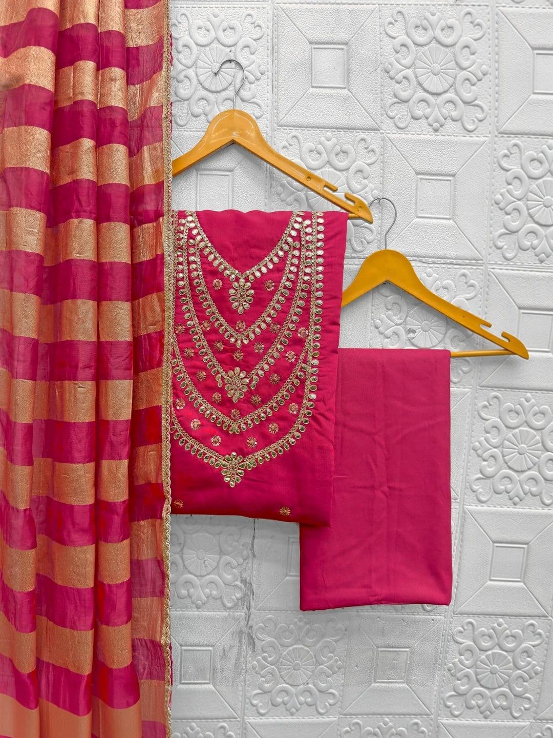 FashionsEye Embroidered Unstitched Dress Material - view 1