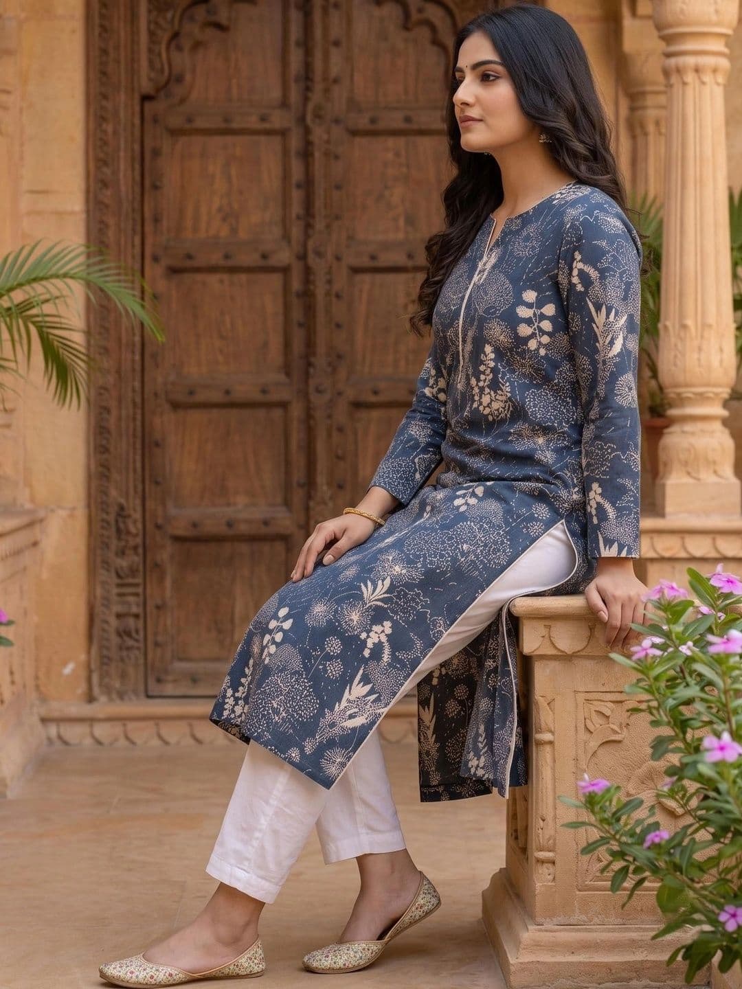 KALINI Women Floral Printed Floral Kurta - view 1