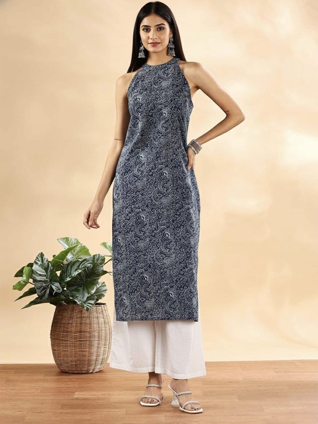 Anouk Women Floral Printed Round Neck Kurta - view 1