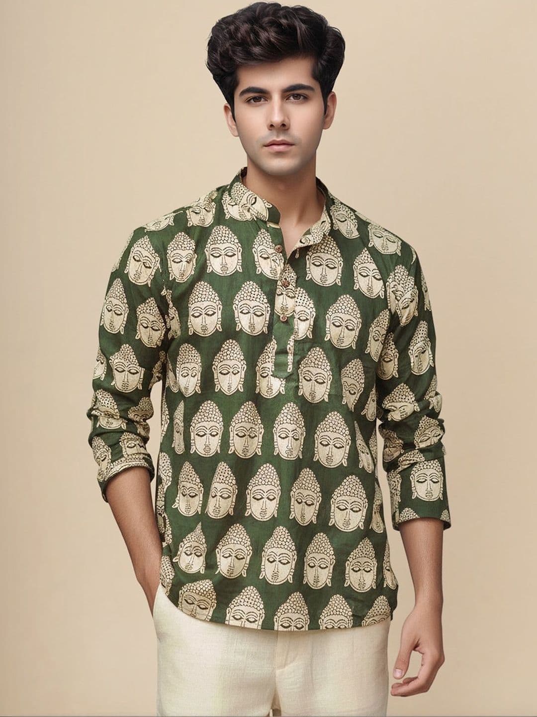 Anouk Mirage Men Abstract Printed Gotta Patti Kurta - view 1