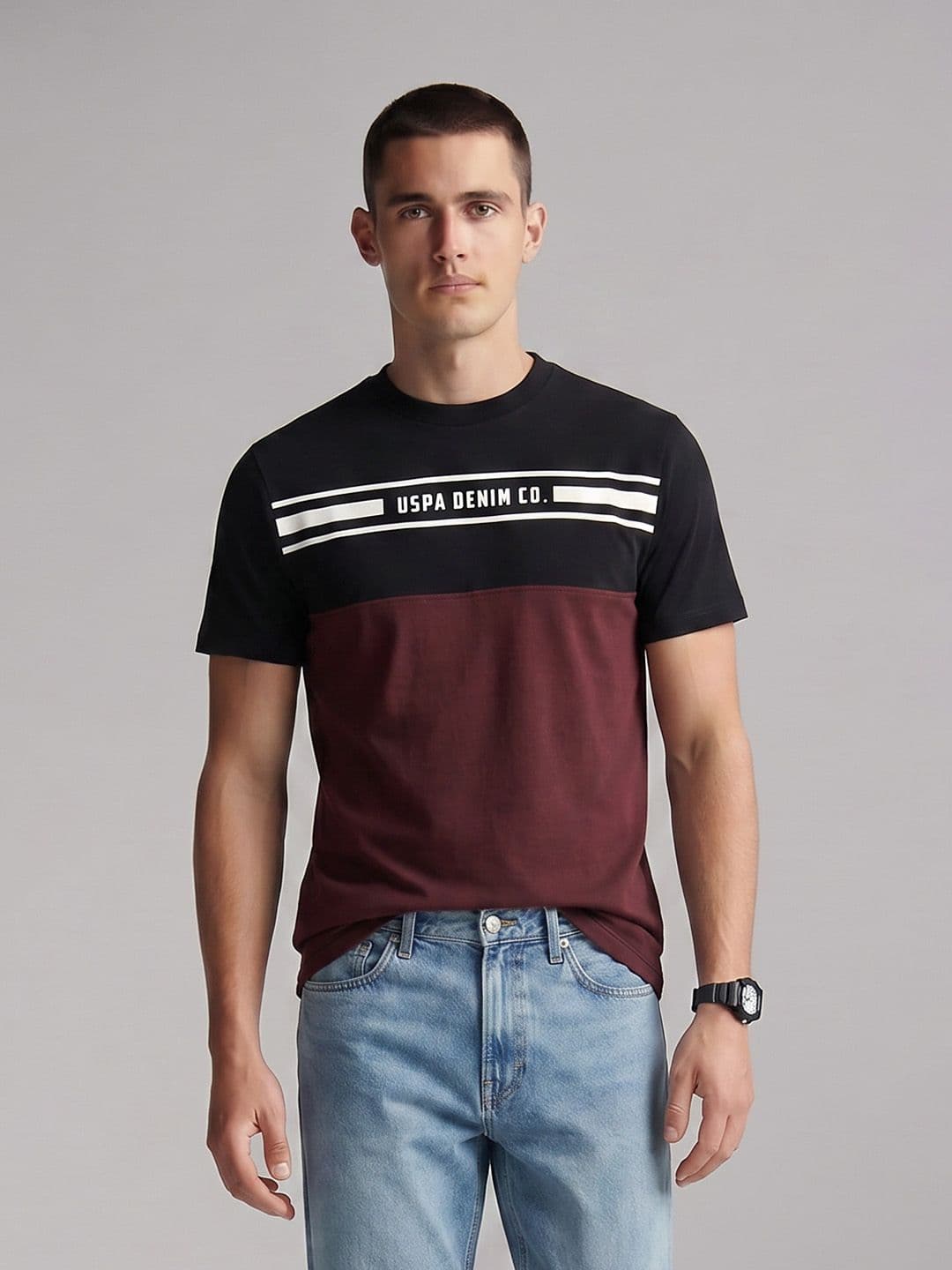 U.S. Polo Assn. Denim Co. Brand Logo Printed Pure Cotton T-shirt - view 1