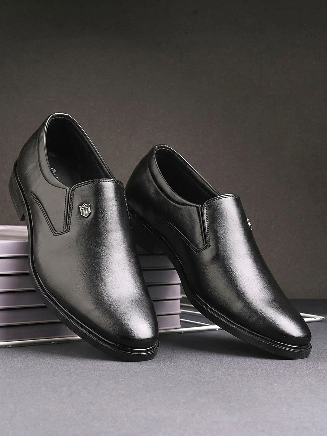 HERE&NOW Men PU Pointed Toe Slip-On Slip-On Shoes Formal Shoes - view 1