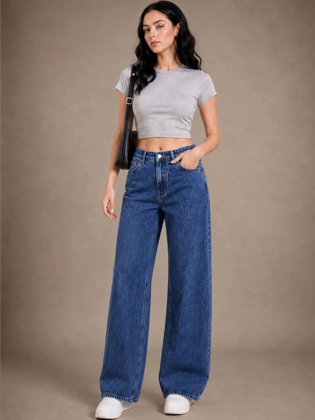 glitchez Women Comfort Wide Leg High-Rise Light Fade Stretchable Jeans - view 1