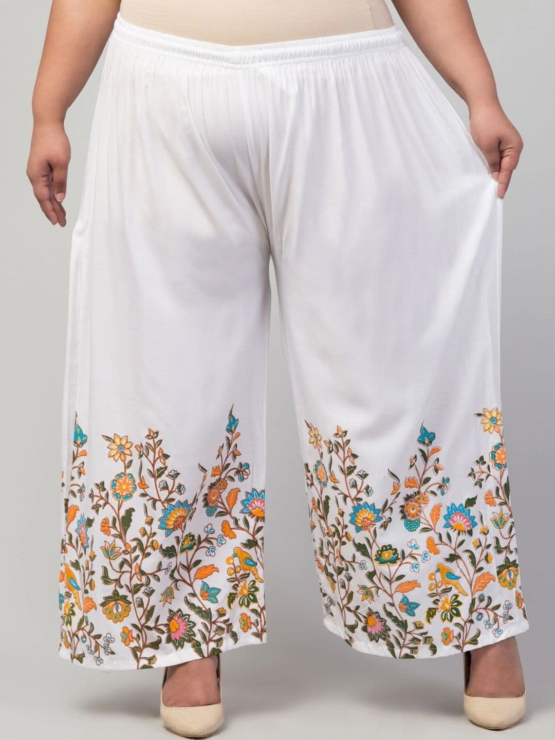 AF FASHION HUB Women Floral Printed Knitted Ethnic Palazzos - view 1