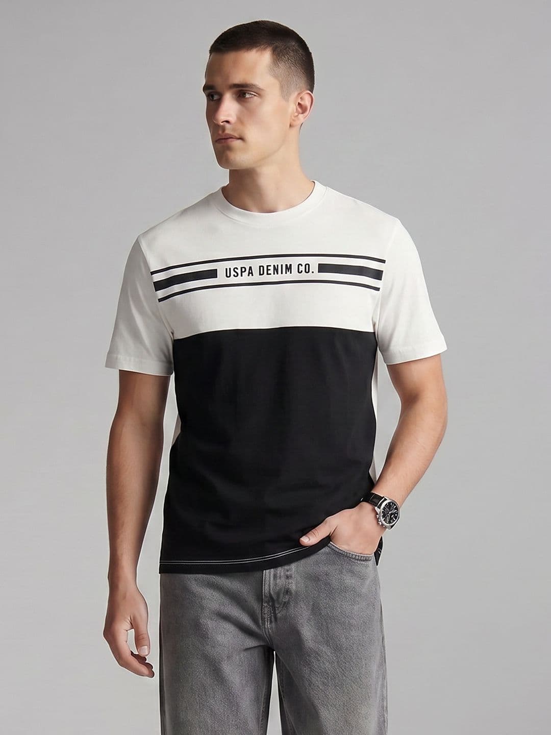 U.S. Polo Assn. Denim Co. Brand Logo Printed Pure Cotton T-shirt - view 1