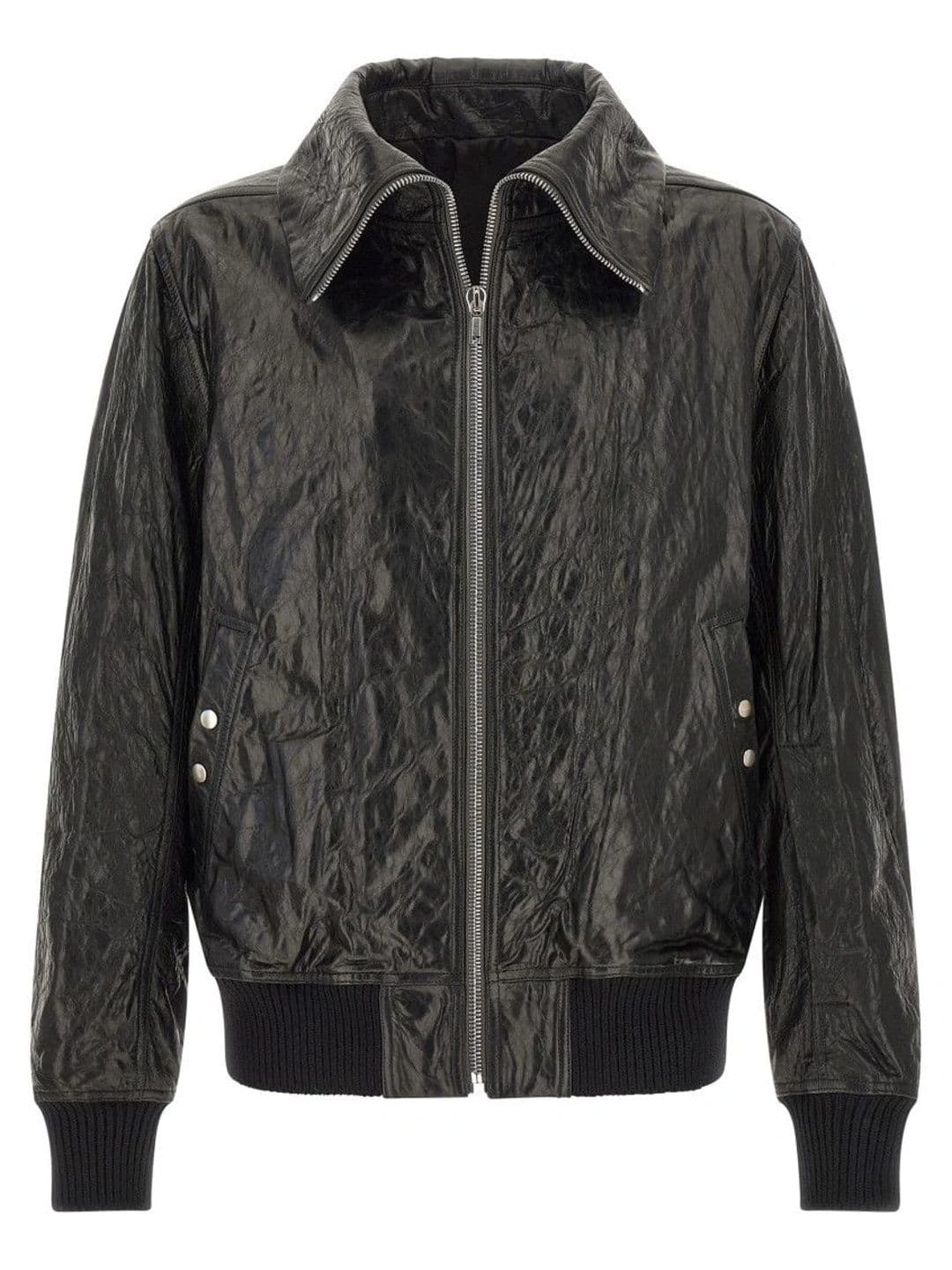 Rick Owens Black Textured Leather Jacket - view 1