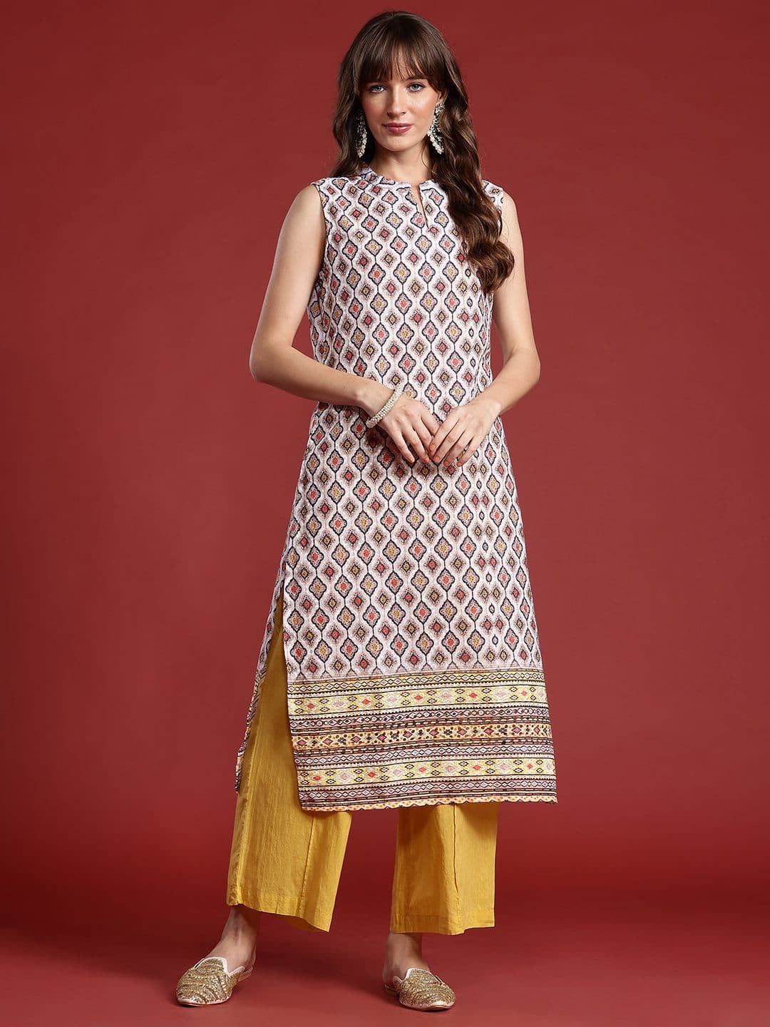 Anouk Ethnic Motifs Printed Pure Cotton Kurta - view 1