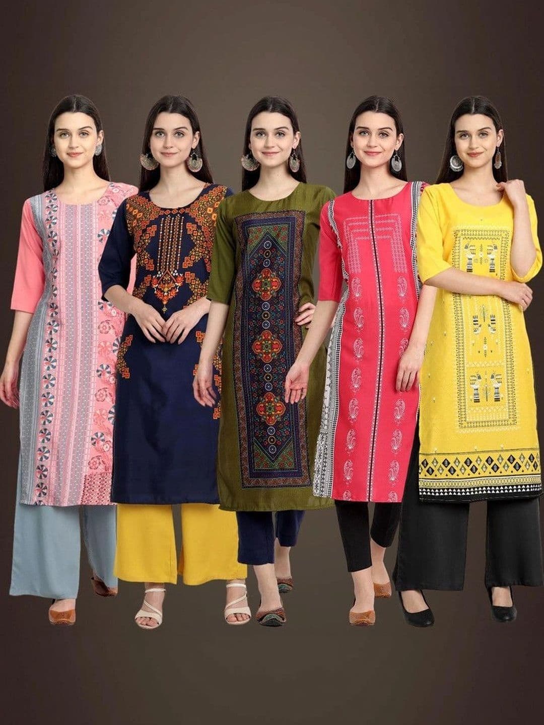HERE&NOW Women Ethnic Motifs Printed Crepe Kurta - view 1