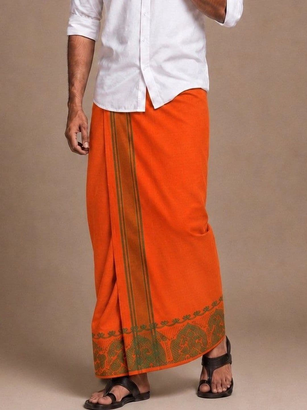Sharan Elegance Men Printed Cotton Dhoti Dhotis - view 1
