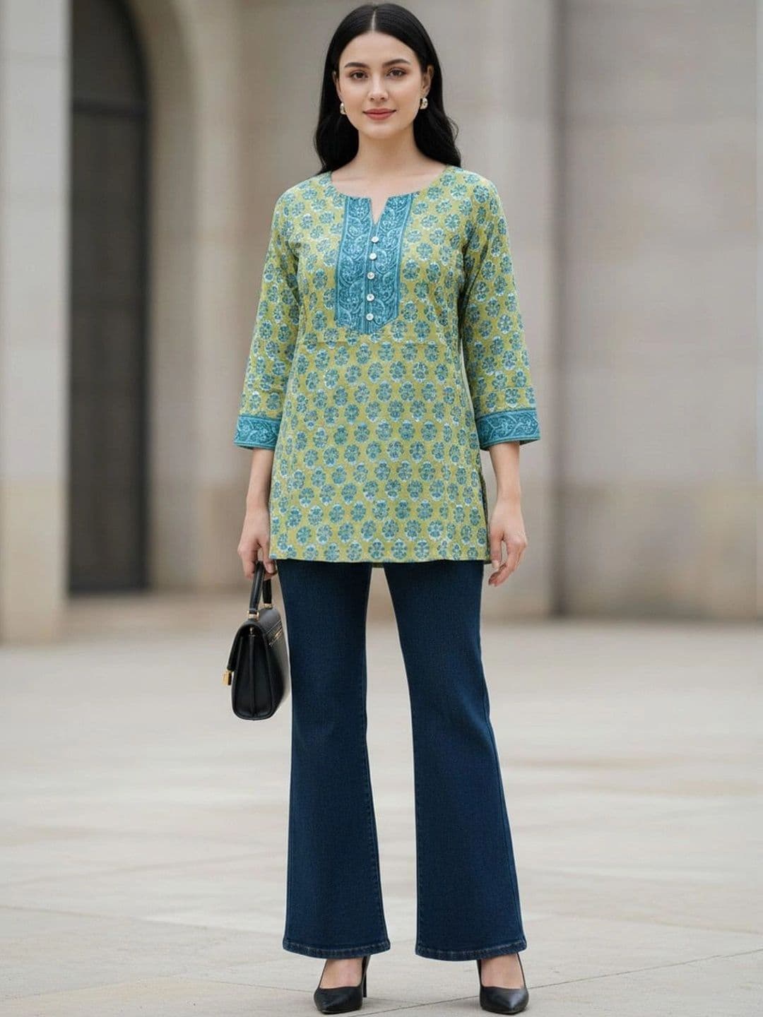 HERE&NOW Floral Printed Kurti - view 1