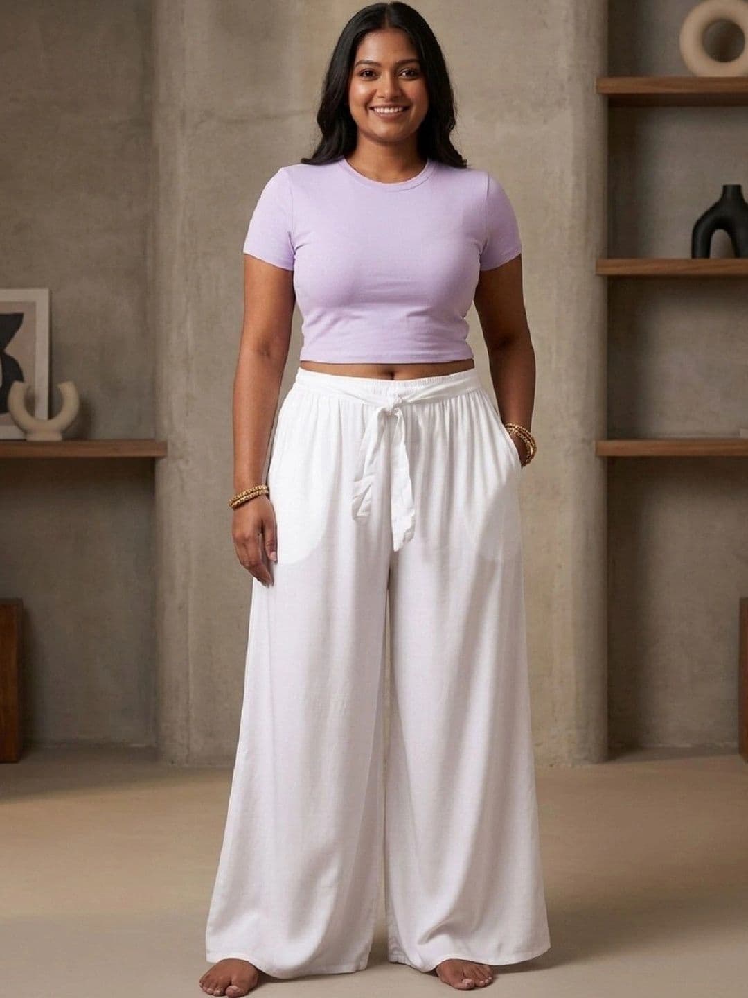 Oneira Women Knitted Ethnic Palazzos - view 1