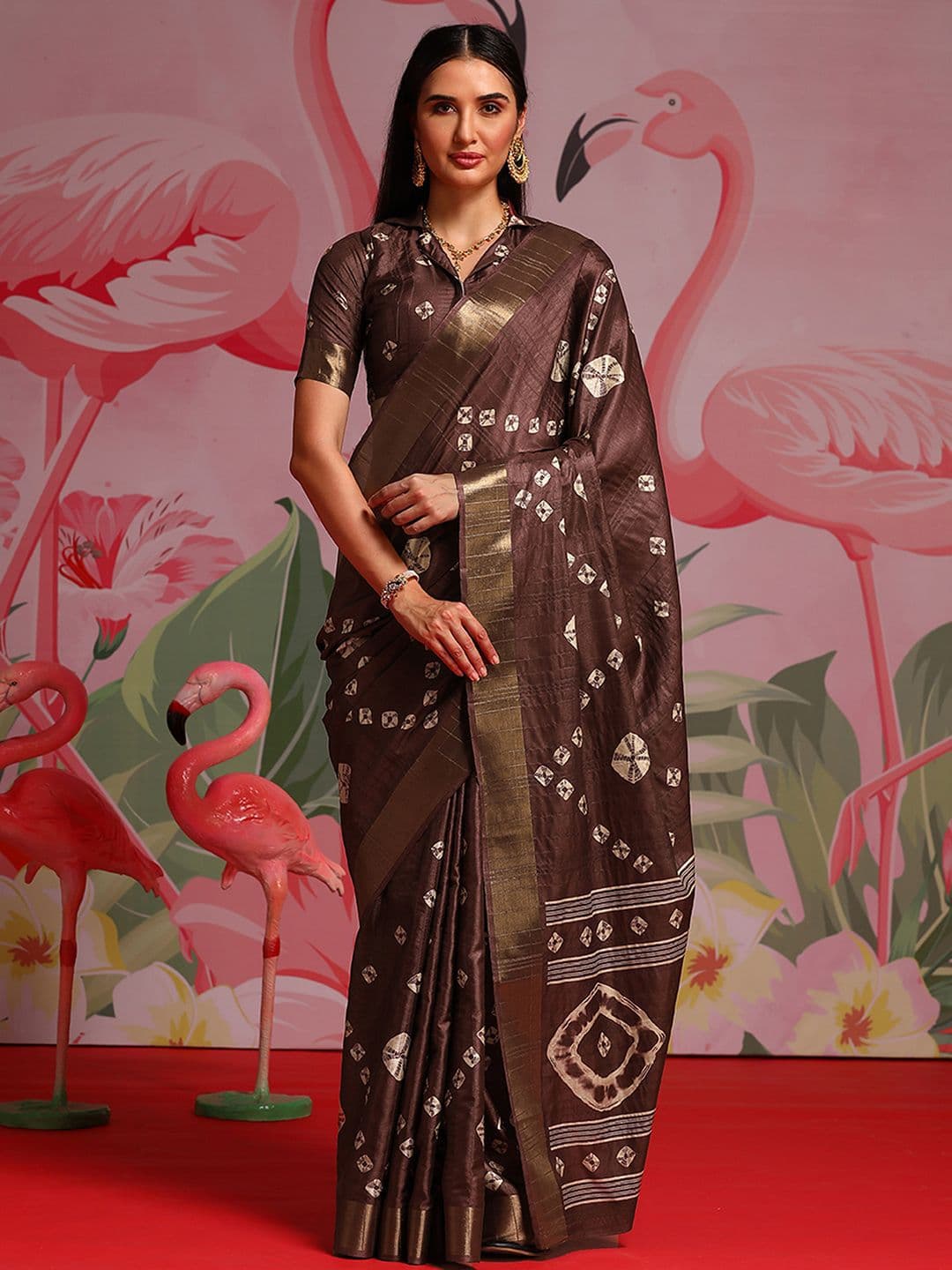 Anouk Zari Bandhani Saree - view 1