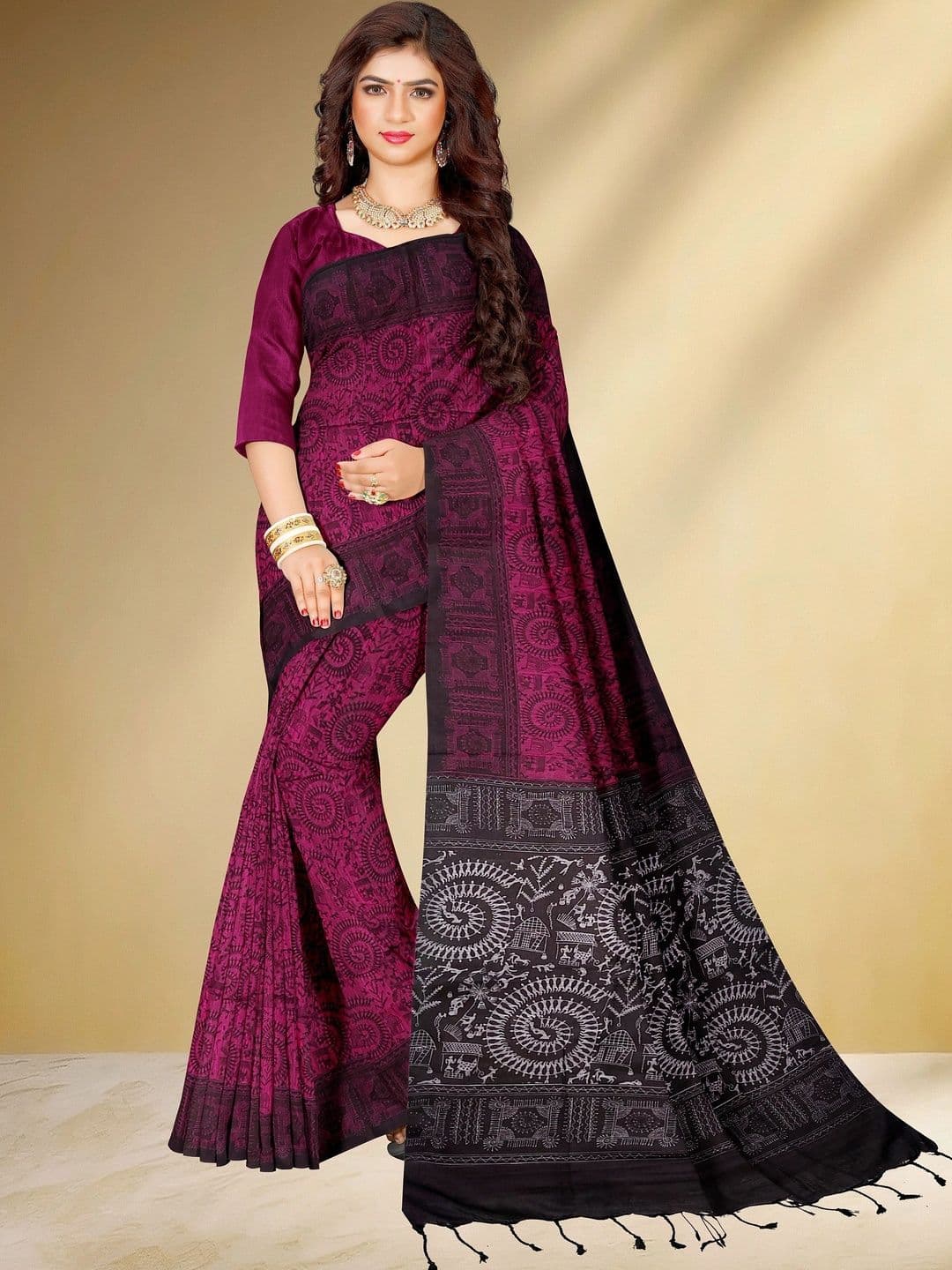 SHREE HARI Warli Pure Cotton Sambalpuri Saree - view 1