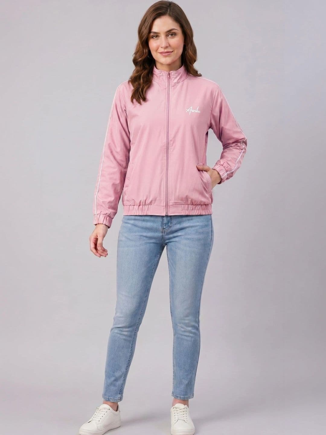 AWIBE Women Brand Logo Windcheater Bomber Jacket - view 1