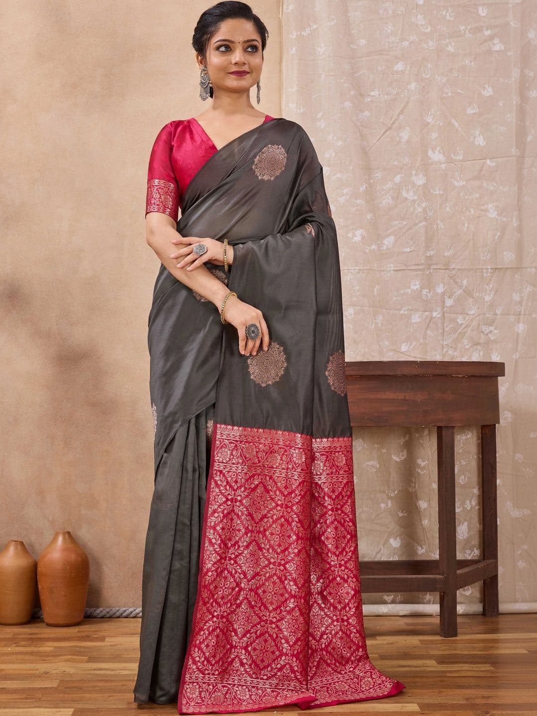 Moda Rapido Woven Design Zari Silk Cotton Banarasi Saree - view 1