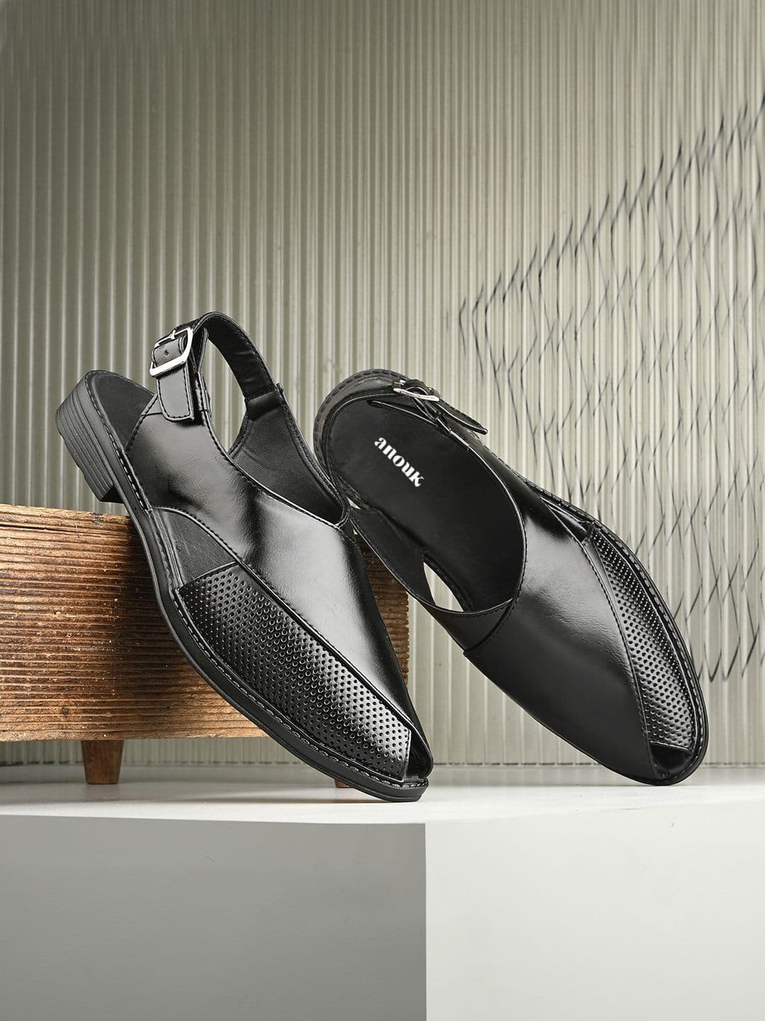 Anouk Men PU Shoe-Style Sandals - view 1