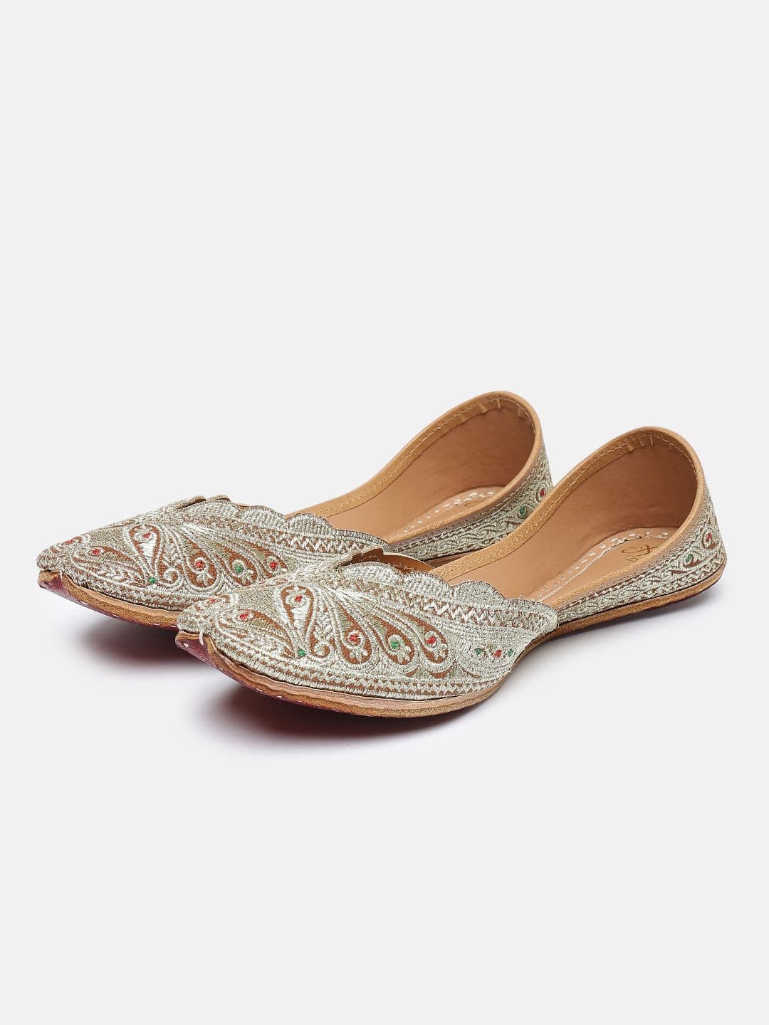 House of Pataudi Women Embellished Ethnic Mojaris Flats - view 1