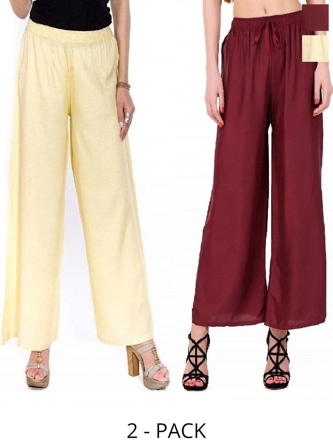 PINOVO Pack Of 2 Mid-Rise Palazzos - view 1