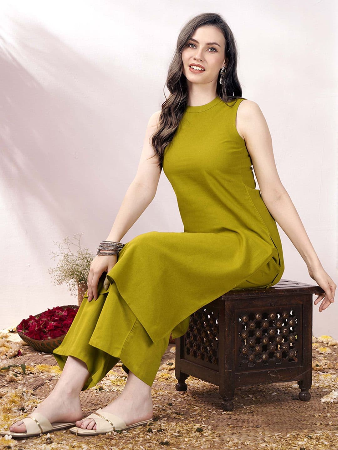 Anouk Regular Cotton Kurta with Palazzos - view 1
