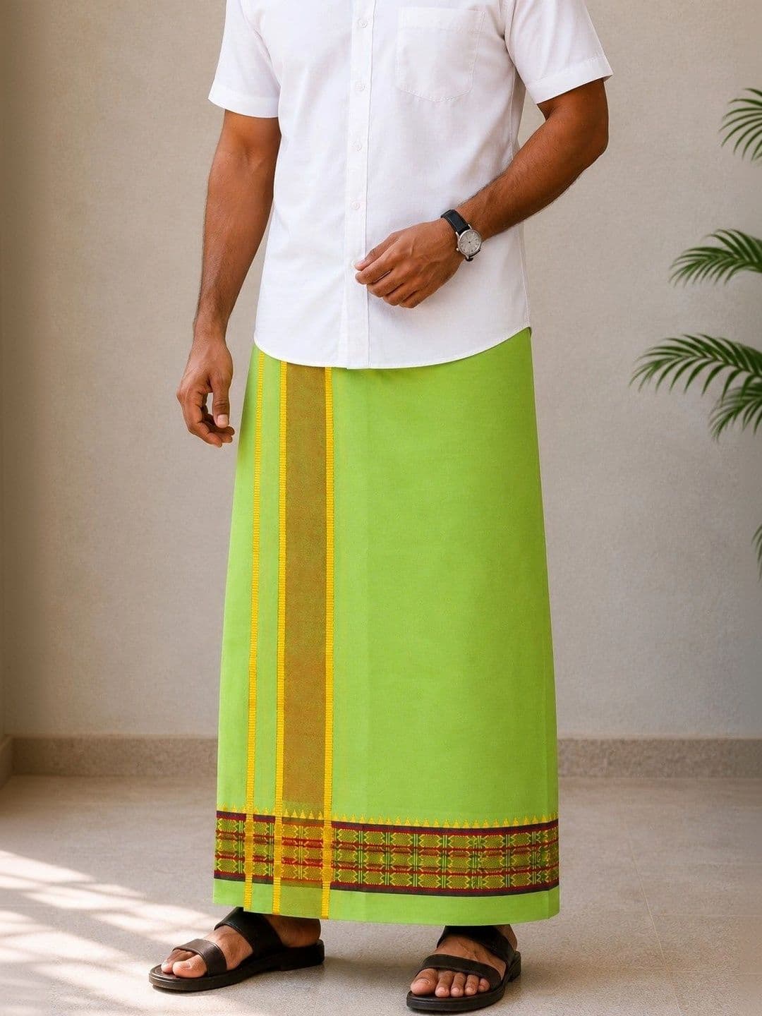 Sharan Elegance Men Embroidered Cotton Dhoti Dhotis - view 1