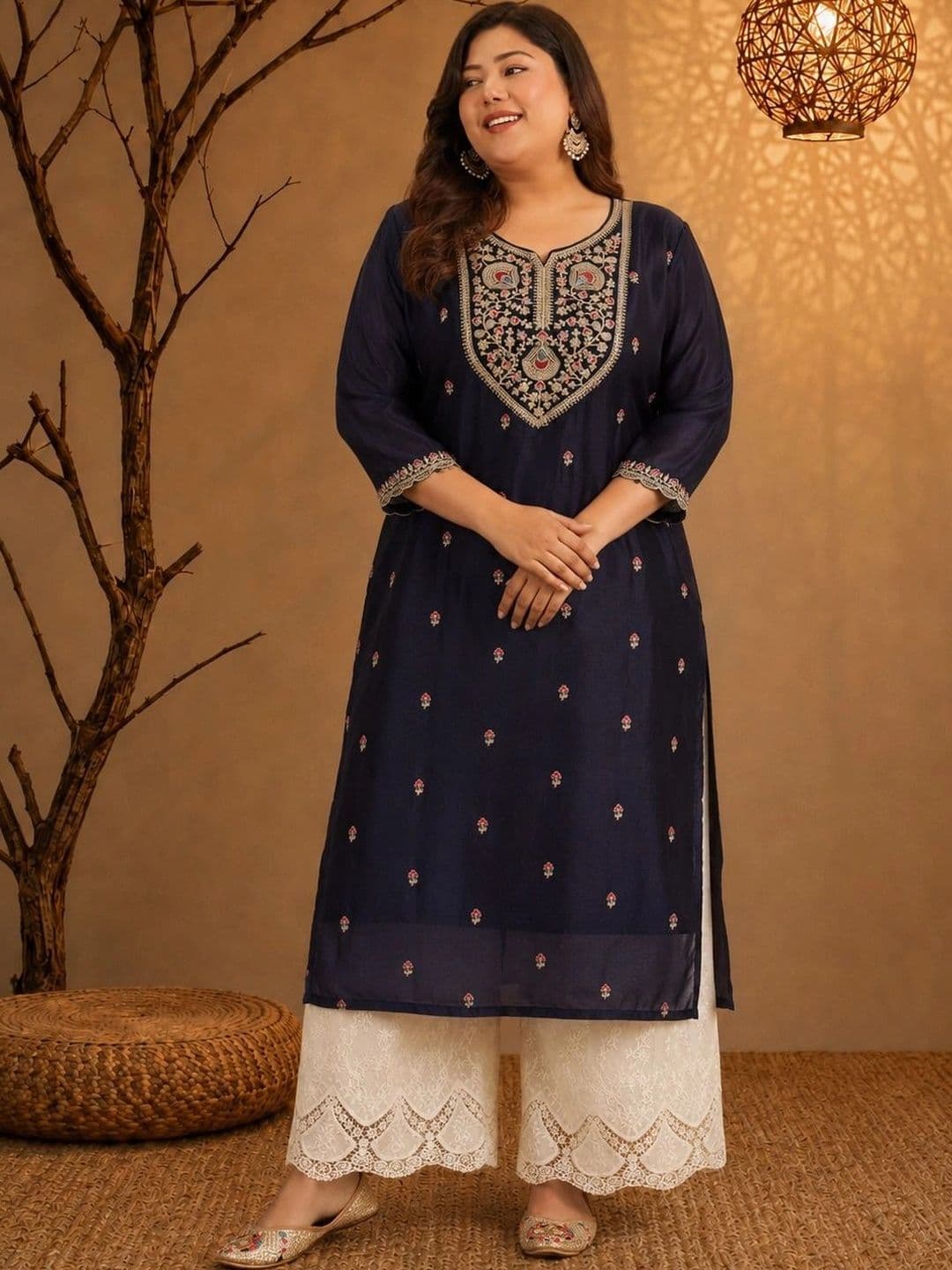 HOUSE OF SETHIA Women Embellished Thread Work Kurta - view 1