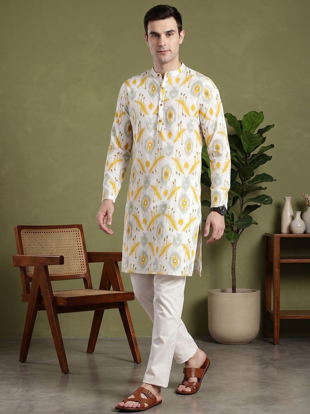 Anouk Ethnic Motifs Printed Cotton Kurta - view 1