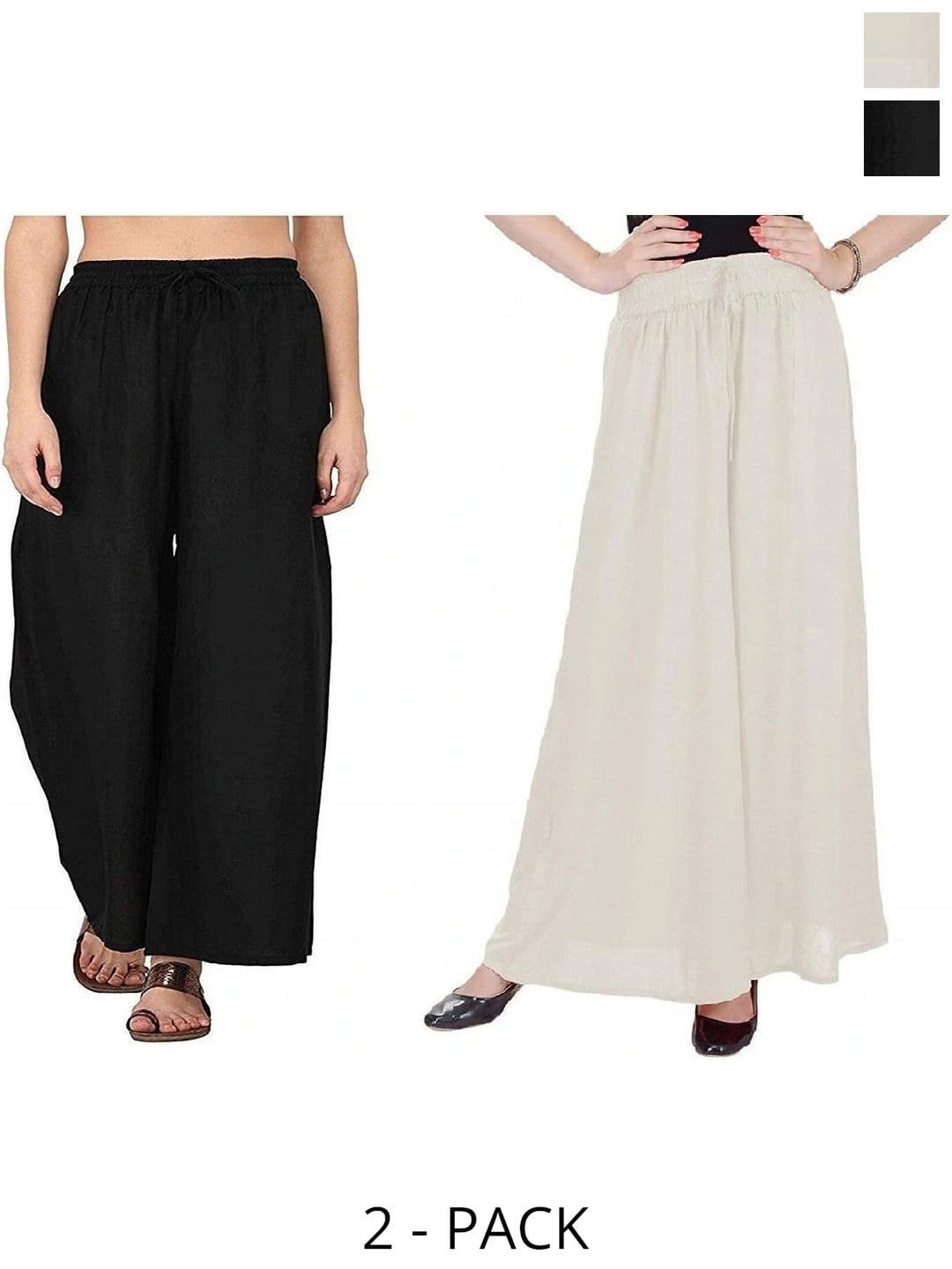 PINOVO Pack Of 2 Cotton Mid-Rise Palazzos - view 1
