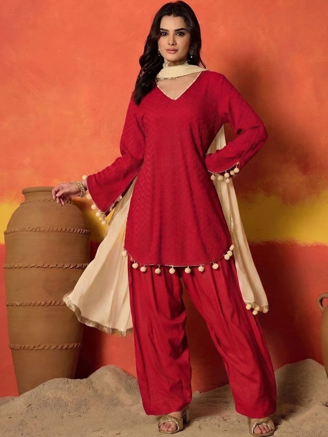 Stylum Women Ethnic Motifs Regular Kurta with Palazzos & With Dupatta - view 1